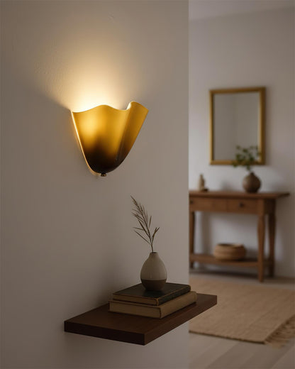 Violette Hand-Blown Glass Wall Lamp with Petal Silhouette