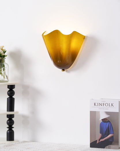 Violette Hand-Blown Glass Wall Lamp with Petal Silhouette