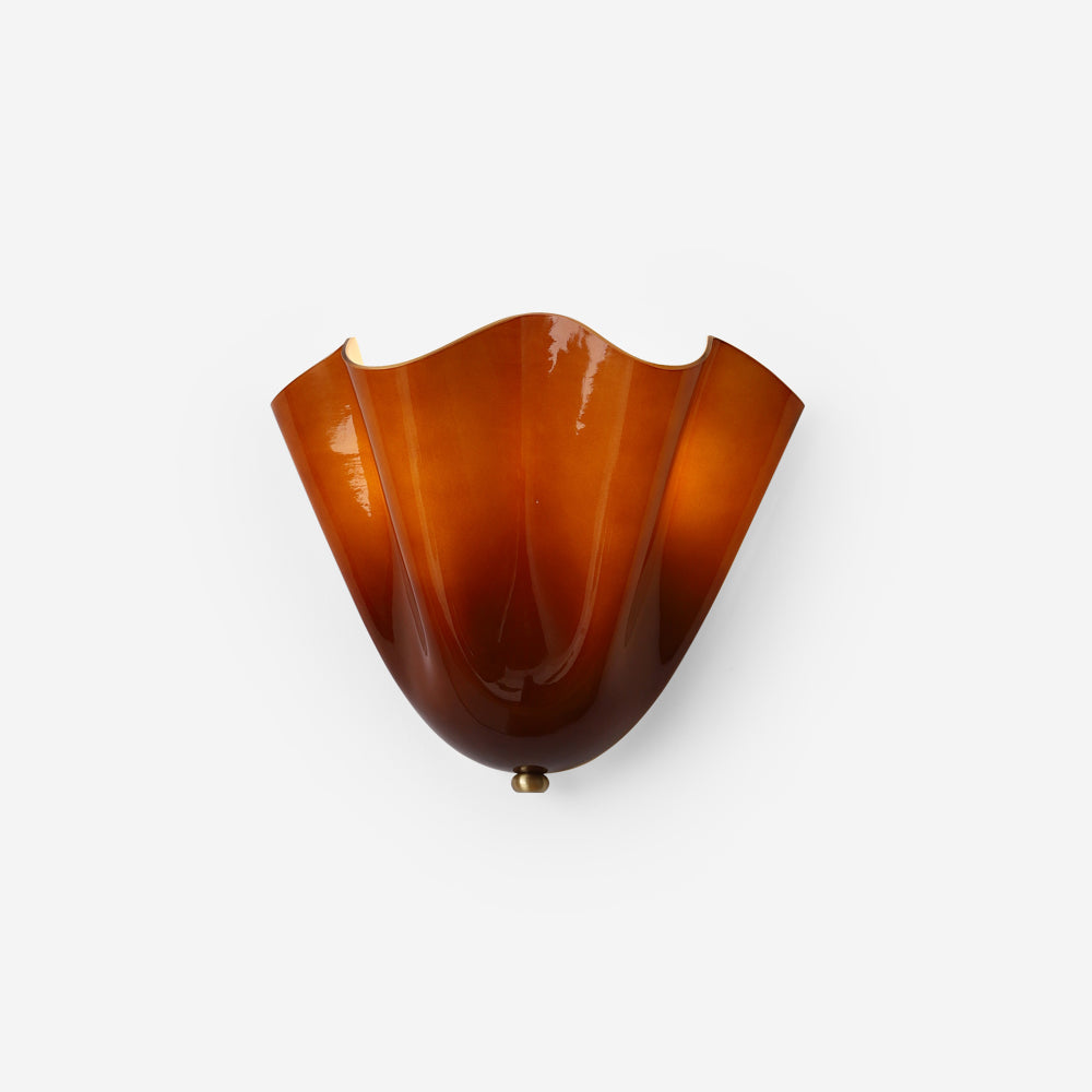 Violette Hand-Blown Glass Wall Lamp with Petal Silhouette