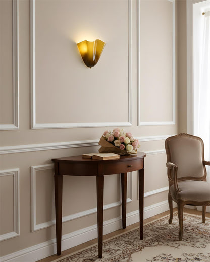 Violette Hand-Blown Glass Wall Lamp with Petal Silhouette