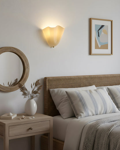 Violette Hand-Blown Glass Wall Lamp with Petal Silhouette