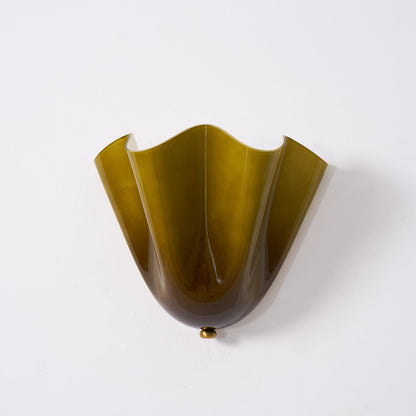 Violette Hand-Blown Glass Wall Lamp with Petal Silhouette