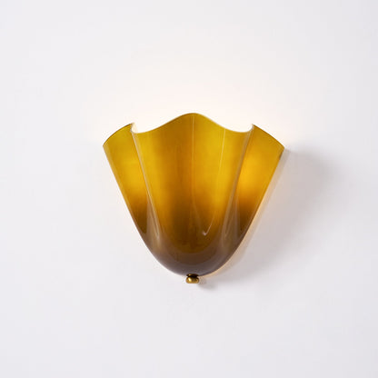 Violette Hand-Blown Glass Wall Lamp with Petal Silhouette