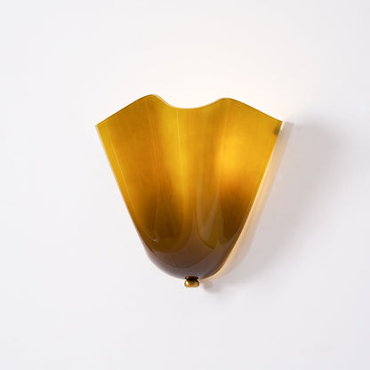 Violette Hand-Blown Glass Wall Lamp with Petal Silhouette