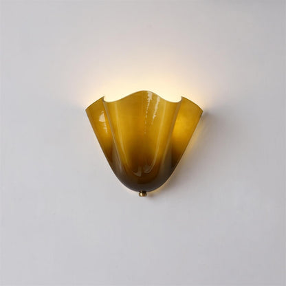 Violette Hand-Blown Glass Wall Lamp with Petal Silhouette