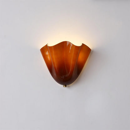 Violette Hand-Blown Glass Wall Lamp with Petal Silhouette