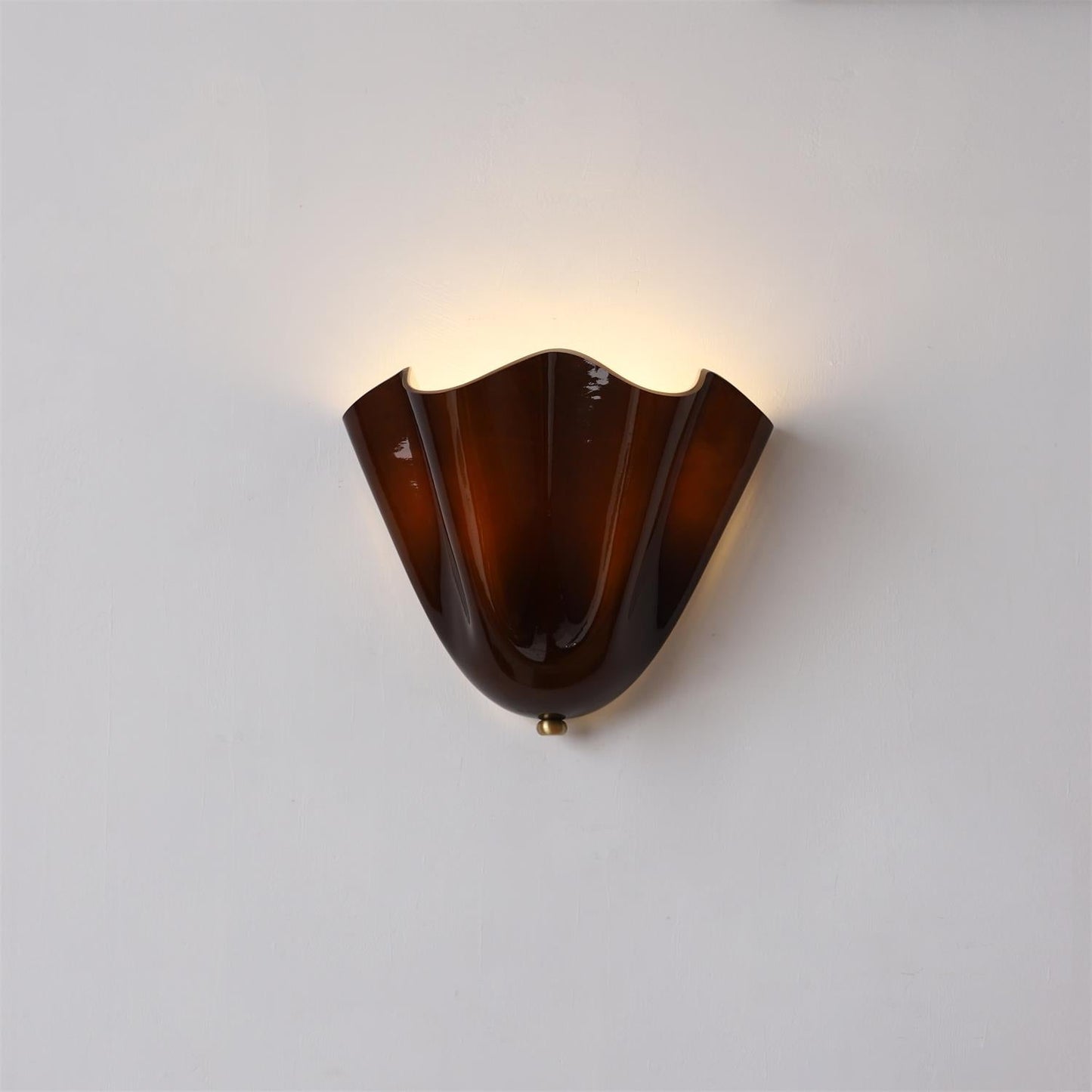 Violette Hand-Blown Glass Wall Lamp with Petal Silhouette