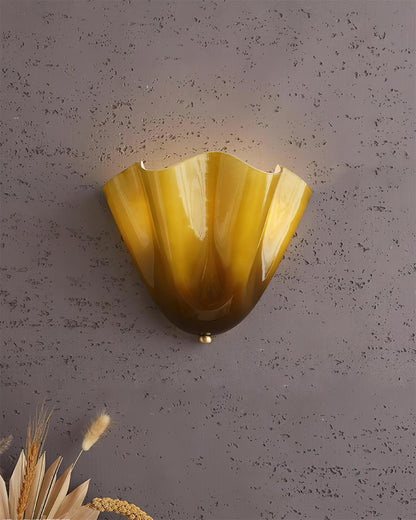 Violette Hand-Blown Glass Wall Lamp with Petal Silhouette