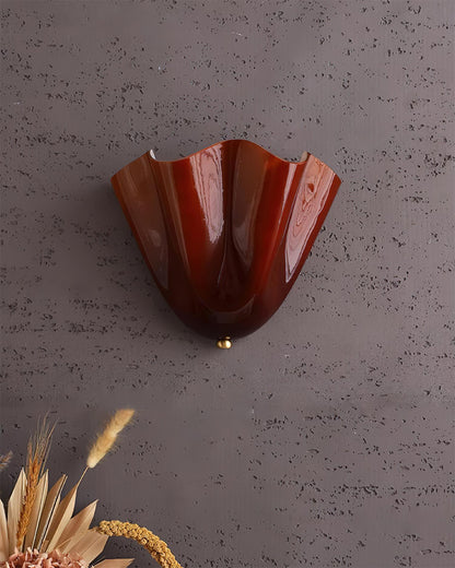 Violette Hand-Blown Glass Wall Lamp with Petal Silhouette