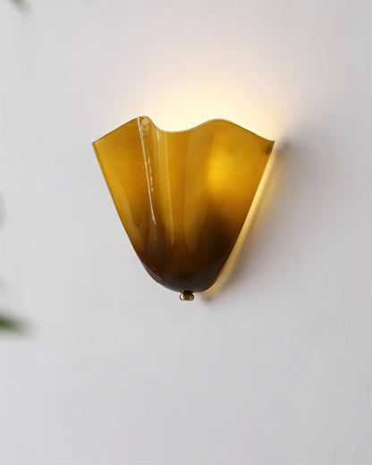 Violette Hand-Blown Glass Wall Lamp with Petal Silhouette