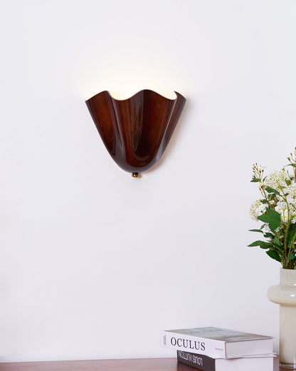 Violette Hand-Blown Glass Wall Lamp with Petal Silhouette