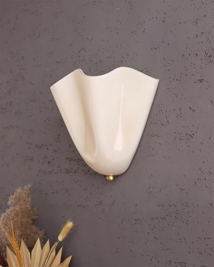 Violette Hand-Blown Glass Wall Lamp with Petal Silhouette