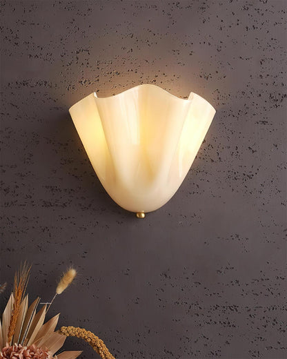 Violette Hand-Blown Glass Wall Lamp with Petal Silhouette