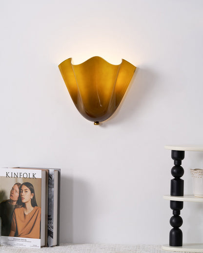 Violette Hand-Blown Glass Wall Lamp with Petal Silhouette