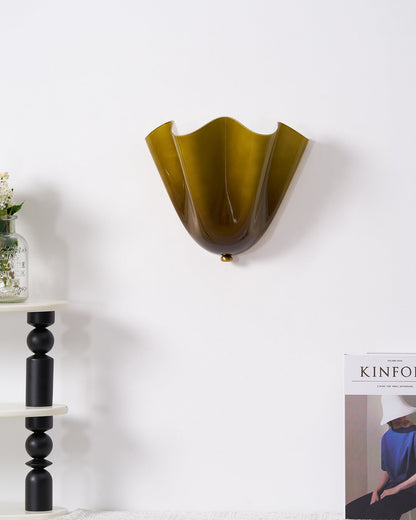 Violette Hand-Blown Glass Wall Lamp with Petal Silhouette