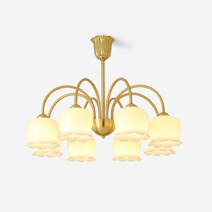 Amélina Vintage Gold & Beige Orchid Chandelier
