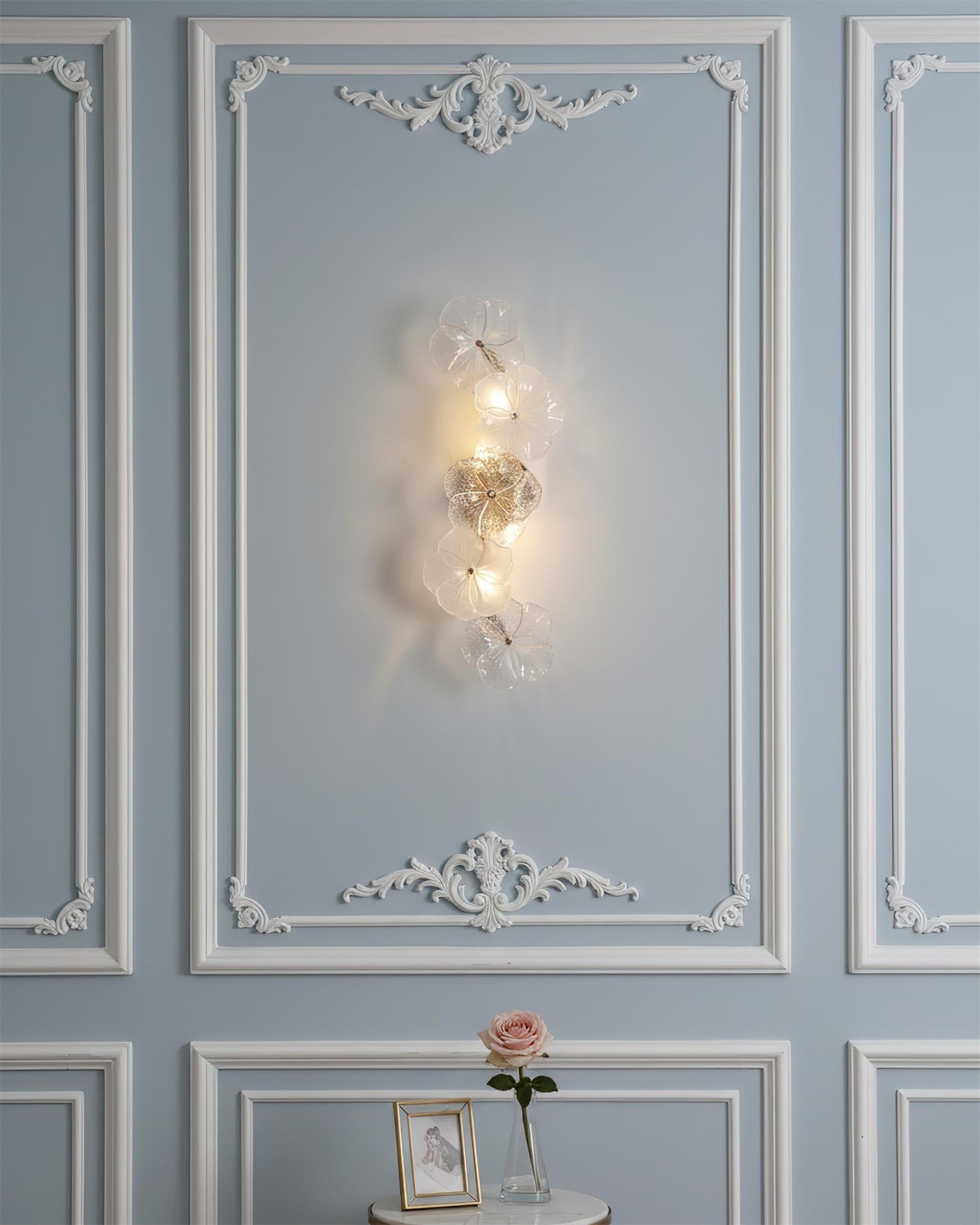 Aurélie Virelle Floral Wall Lamp with Glass Petal Design