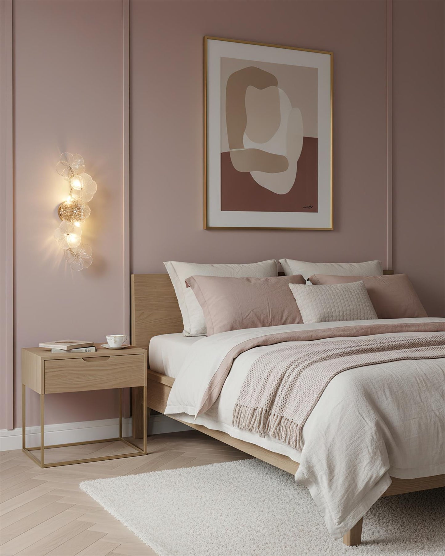 Aurélie Virelle Floral Wall Lamp with Glass Petal Design