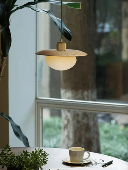 Sophie Walnut Nest Wooden LED Pendant Light Globe Ceiling Lamp