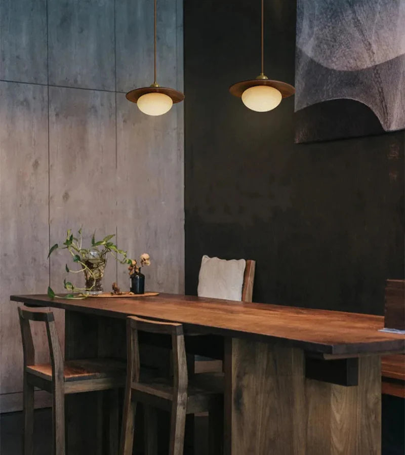 Sophie Walnut Nest Wooden LED Pendant Light Globe Ceiling Lamp