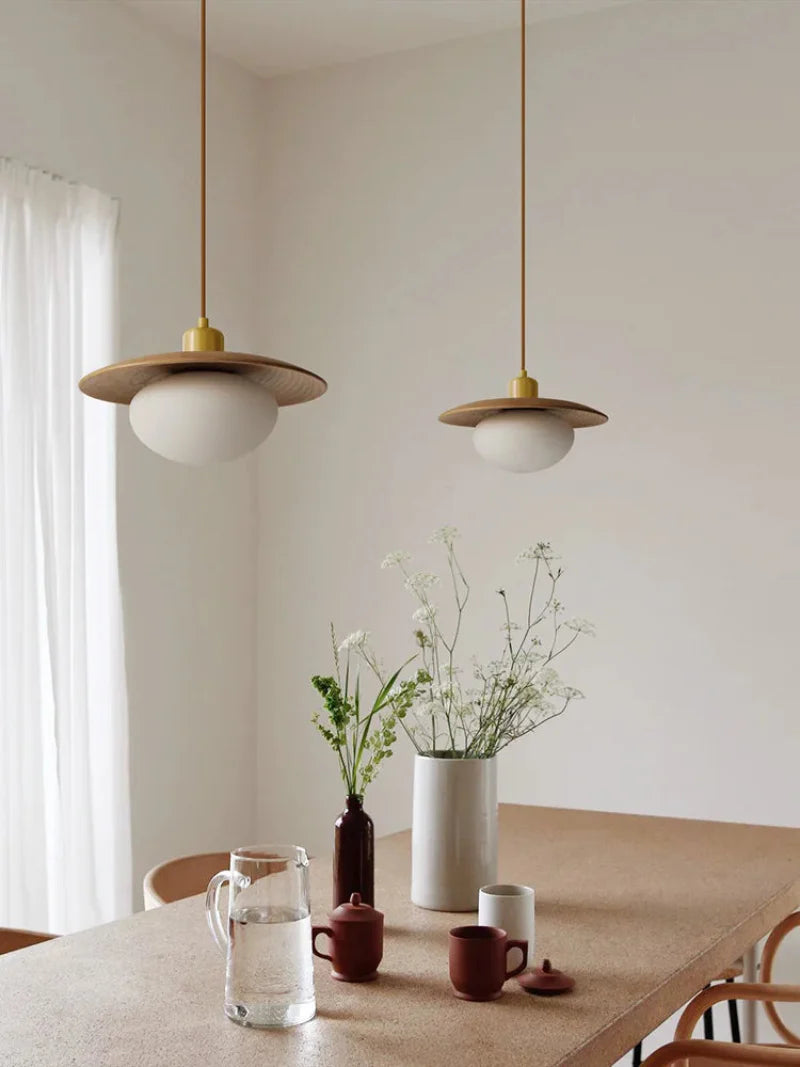 Sophie Walnut Nest Wooden LED Pendant Light Globe Ceiling Lamp