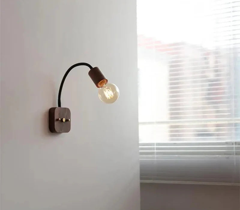 Élodie Walnut Adjustable LED Wall Lamp
