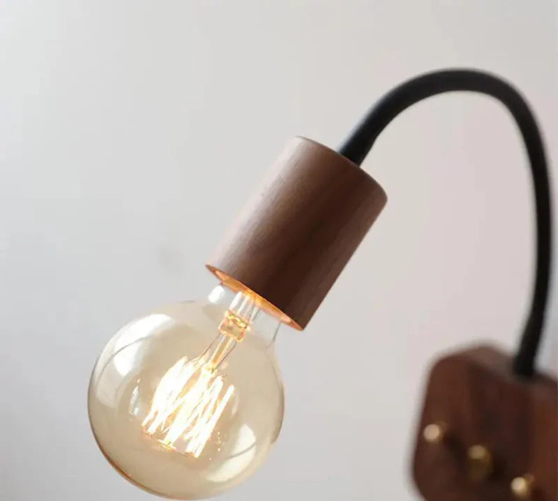 Élodie Walnut Adjustable LED Wall Lamp