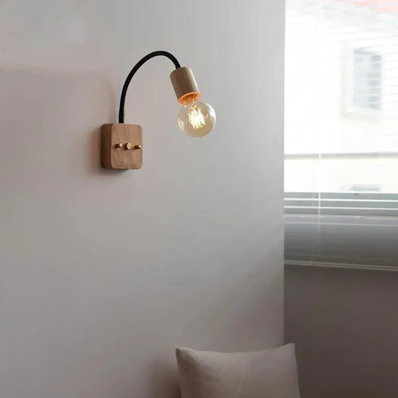 Élodie Walnut Adjustable LED Wall Lamp