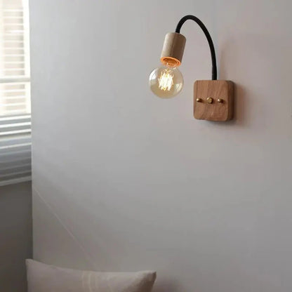 Élodie Walnut Adjustable LED Wall Lamp