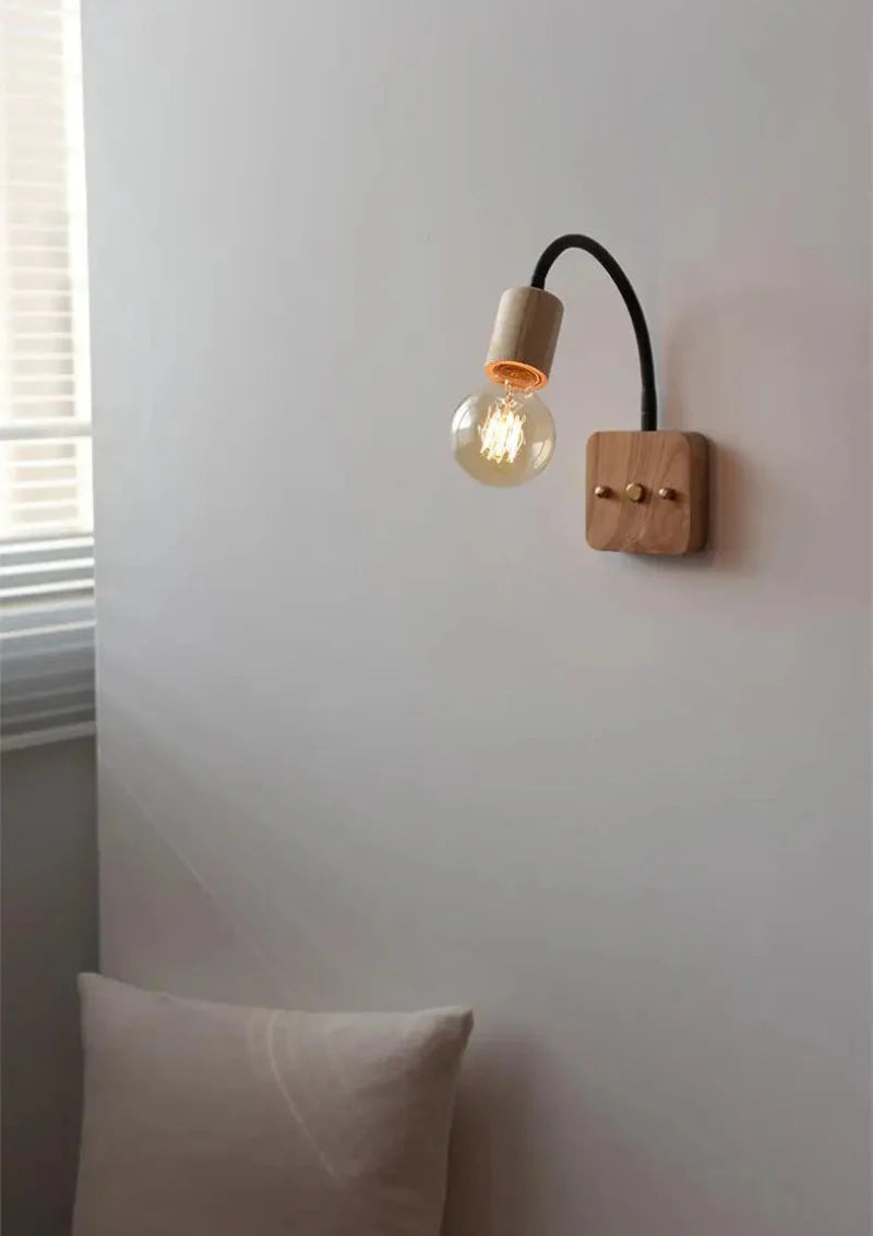 Élodie Walnut Adjustable LED Wall Lamp