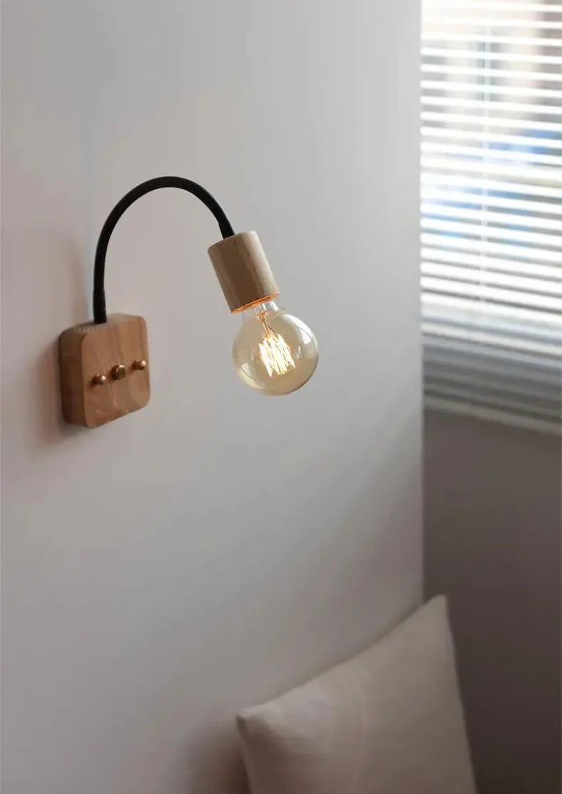 Élodie Walnut Adjustable LED Wall Lamp