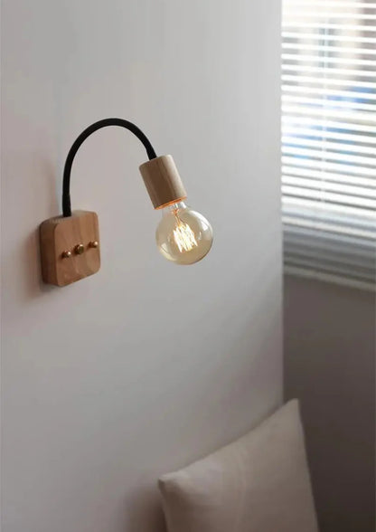 Élodie Walnut Adjustable LED Wall Lamp