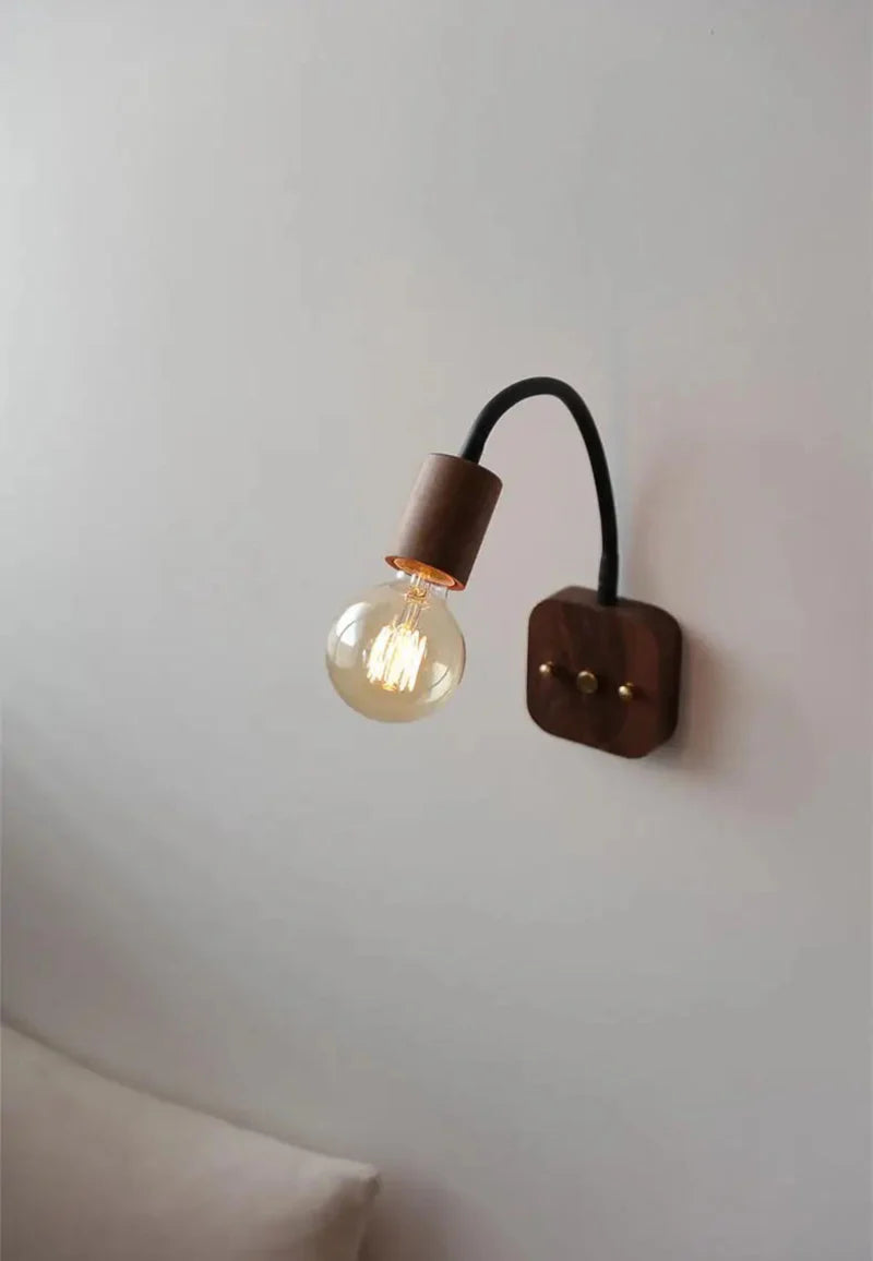 Élodie Walnut Adjustable LED Wall Lamp