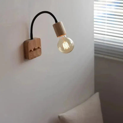 Élodie Walnut Adjustable LED Wall Lamp