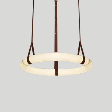 Elara Marble & Leather Ring Chandelier