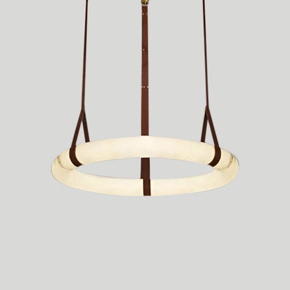 Elara Marble & Leather Ring Chandelier