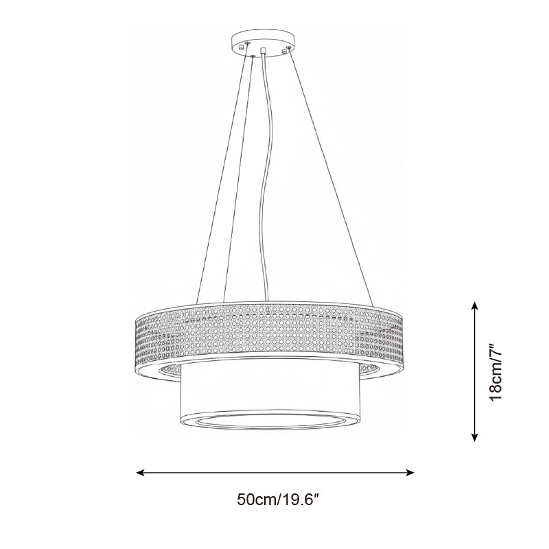 Camille Wicker Chandelier, Rattan Frame with Fabric Shade