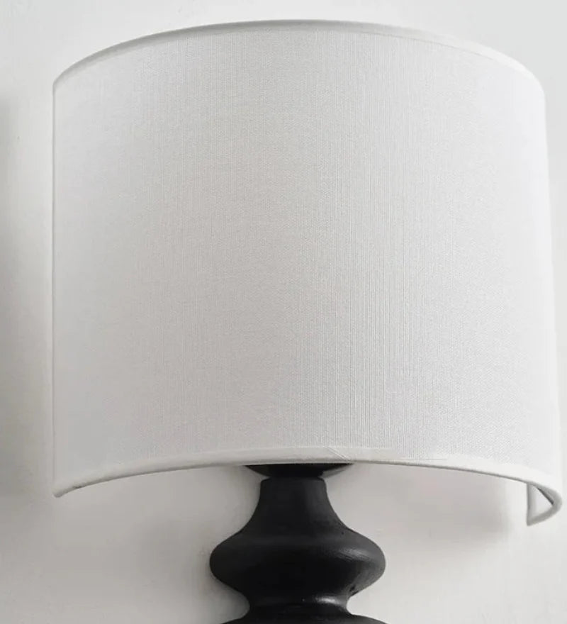 Élise Wood Spiral Wall Lamp Fabric Shade Modern Sconce Light