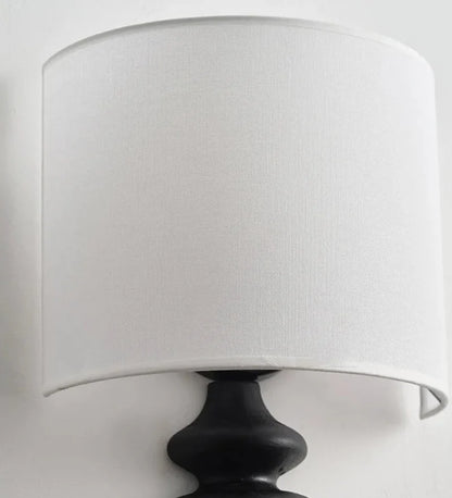 Élise Wood Spiral Wall Lamp Fabric Shade Modern Sconce Light