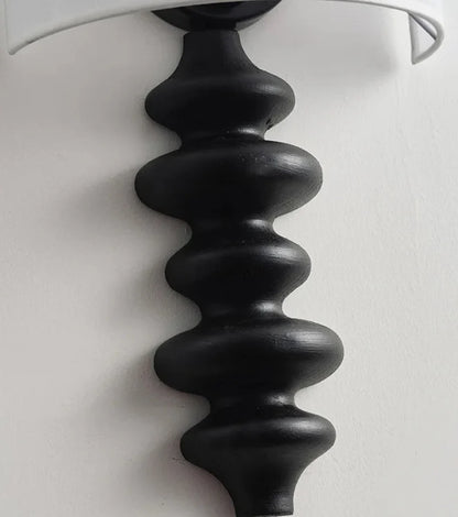 Élise Wood Spiral Wall Lamp Fabric Shade Modern Sconce Light