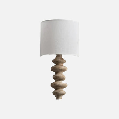Élise Wood Spiral Wall Lamp Fabric Shade Modern Sconce Light