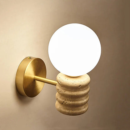 Camille Zen Glow Travertine LED Wall Lamp