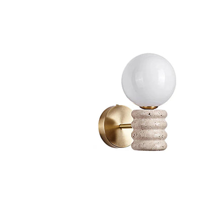 Camille Zen Glow Travertine LED Wall Lamp