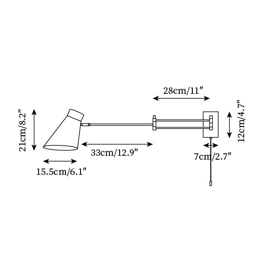 Émilie Swing Plug-In Wall Lamp with Adjustable Arm Design