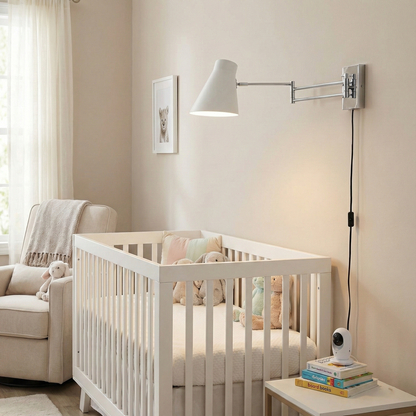 Émilie Swing Plug-In Wall Lamp with Adjustable Arm Design