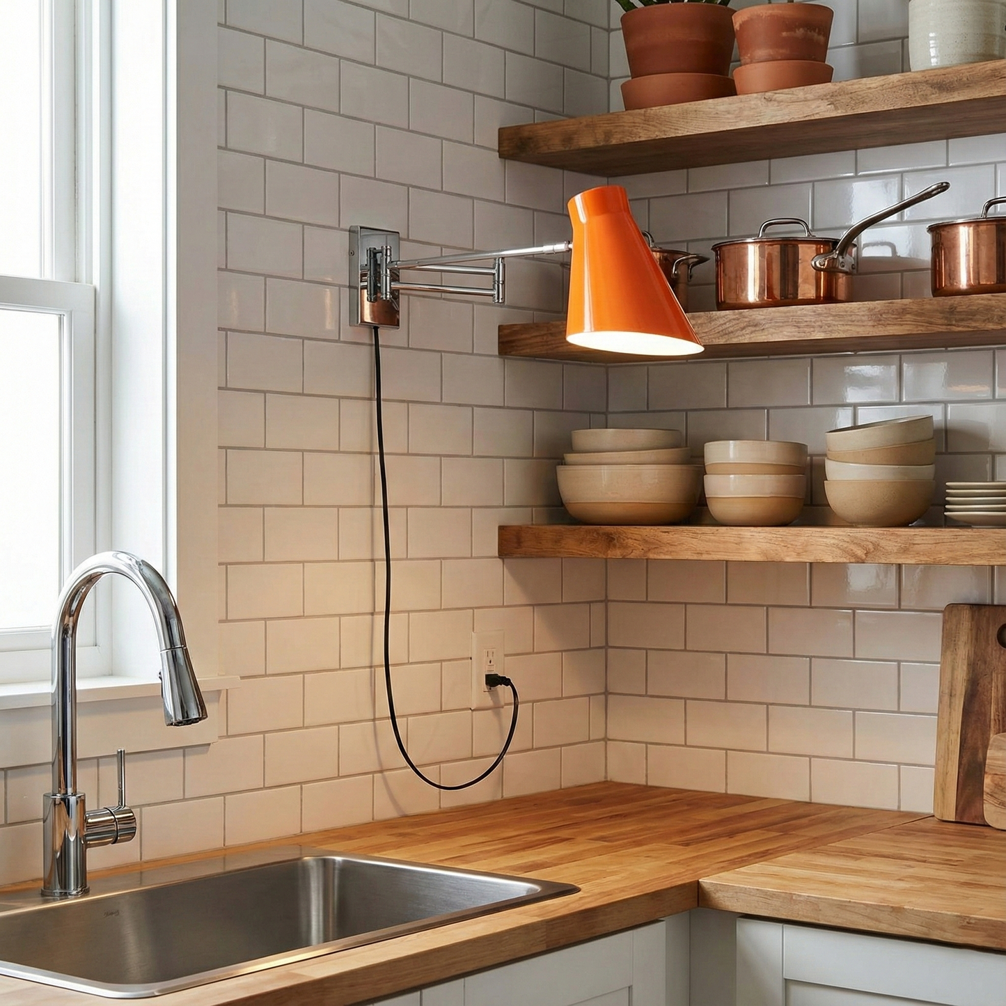 Émilie Swing Plug-In Wall Lamp with Adjustable Arm Design