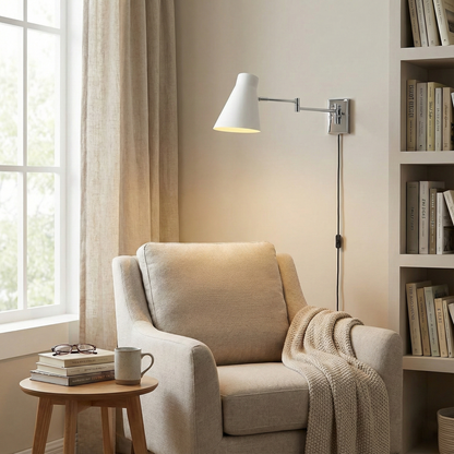 Émilie Swing Plug-In Wall Lamp with Adjustable Arm Design