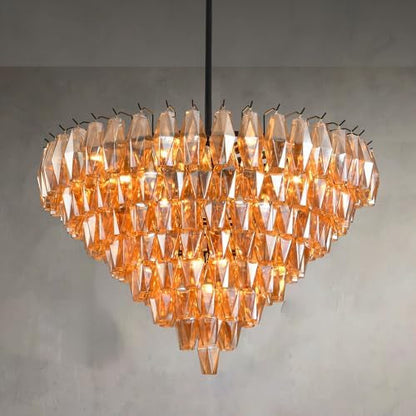 Amélie Amber Glass Circular Chandelier