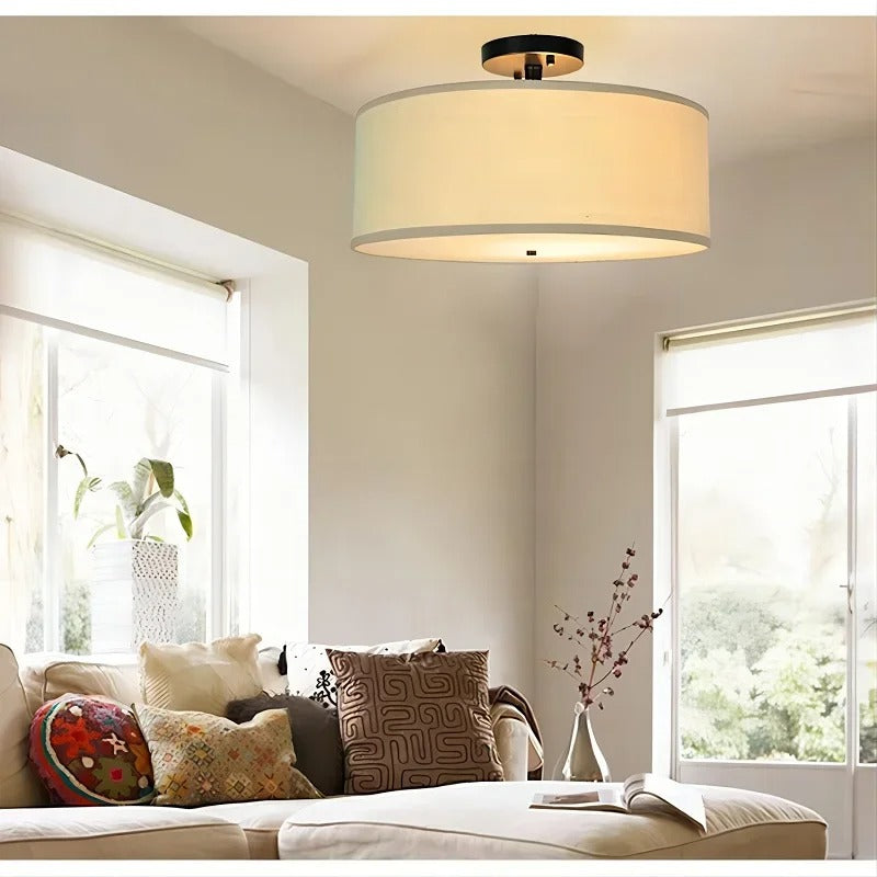 Léa American Country Fabric Ceiling Light