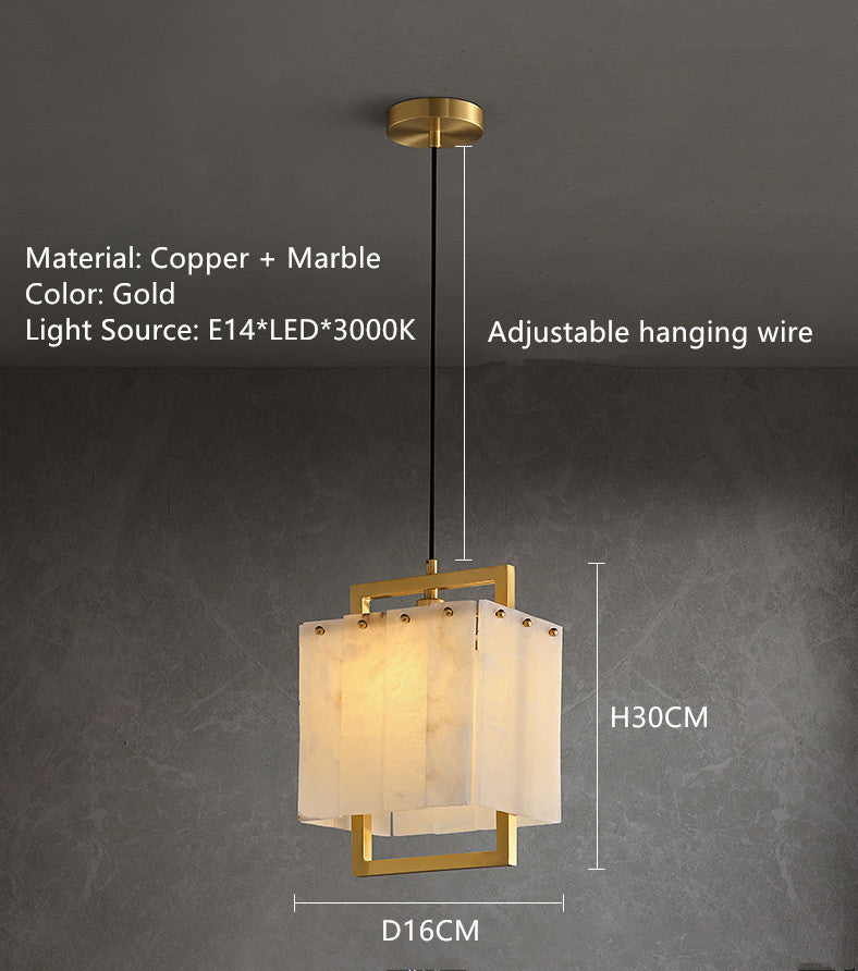 Amélie Natural Marble Cube Pendant Light